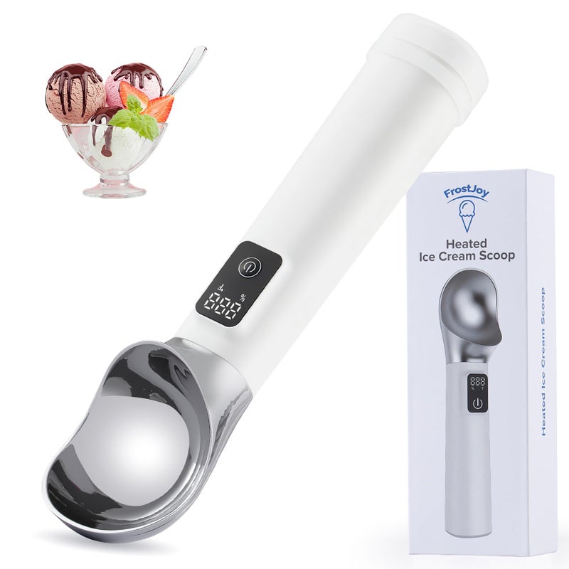 FrostJoy Electric Heated Ice Cream Scoop, Kitchen Gadget with Digital LED Temperature Display for Easy Scooping Rechargeable Scooper Dessert Server 5000mAh USB Powered IP67 Waterproof Kitchen Tool 2 Oz Max158â„‰ - Image 1