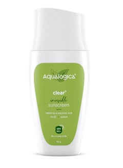 Aqualogica Clear+ Invisible Sunscreen with Green Tea & Salicylic Acid spf 50 PA+++ UVA UVB Clarifies & Hydrates Skin Sun Protection Cream 50 g  - Image 1