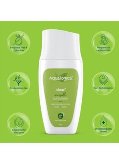Aqualogica Clear+ Invisible Sunscreen with Green Tea & Salicylic Acid spf 50 PA+++ UVA UVB Clarifies & Hydrates Skin Sun Protection Cream 50 g  - Image 2