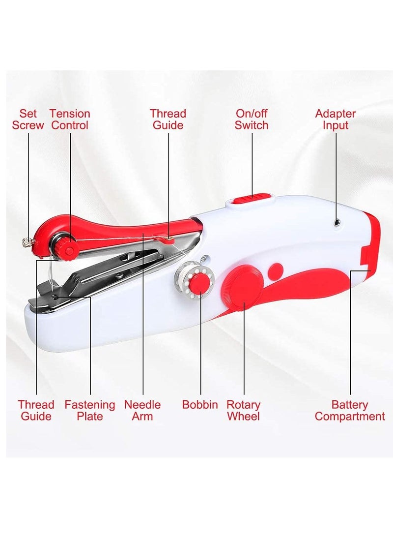 Generic - Handheld Sewing Machine, Hand Sewing Tool with Sewing Kit Mini Portable Sewing Machine Home Quick Repair and Sewing Craft Essentials Easy to Use and Fast Sewing Suitable for Clothes Curtain Sheets - Image 1