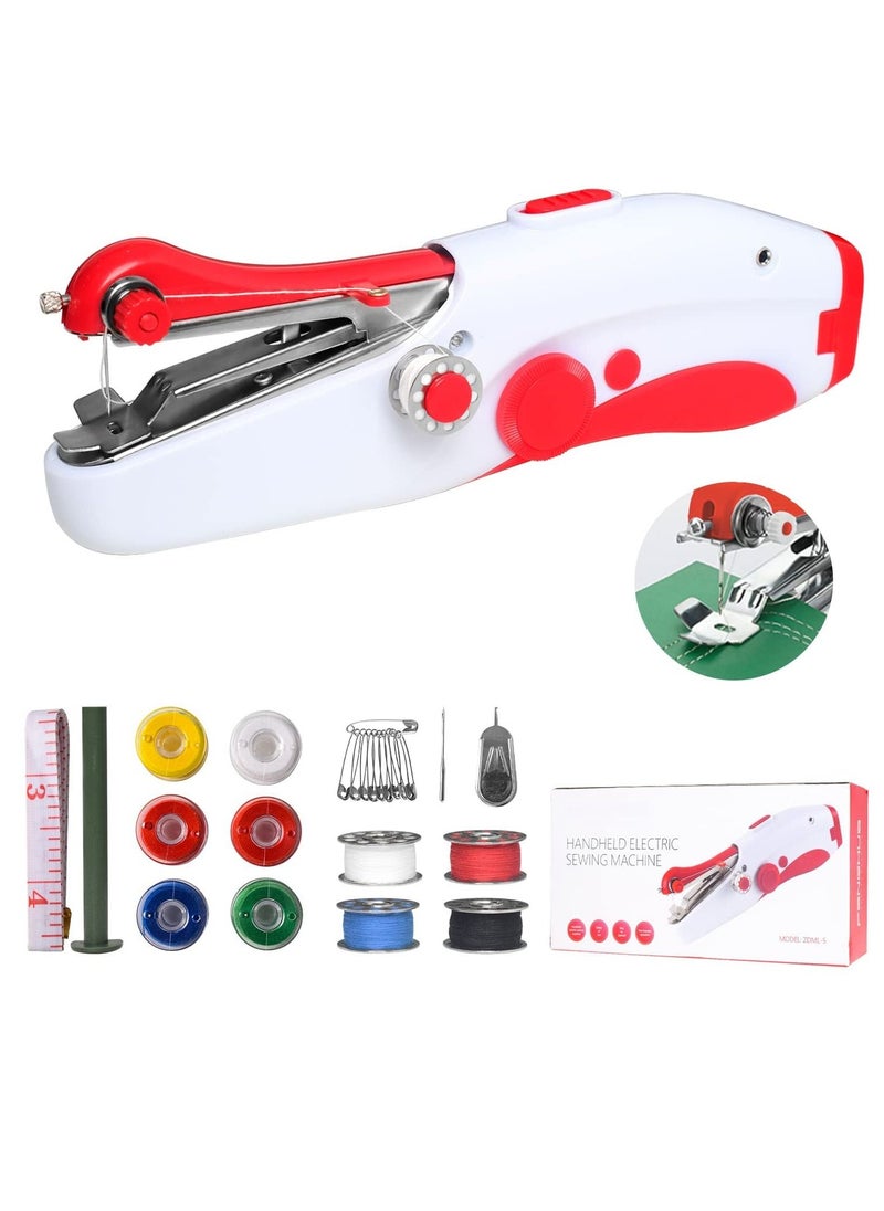 Generic - Handheld Sewing Machine, Hand Sewing Tool with Sewing Kit Mini Portable Sewing Machine Home Quick Repair and Sewing Craft Essentials Easy to Use and Fast Sewing Suitable for Clothes Curtain Sheets - Image 1