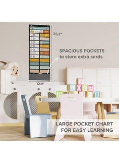 The Ultimate Pocket Chart For Classroom - Beautiful Daily Schedule Calendar With Designed Cards Encourages Visual Learning For Kids - Fun Boho Routine Calendar Chart Fits Nicely With Any School Decor - pzsku/ZBEF3A984A391893F2106Z/45/_/1731926049/8baa20b5-de0a-4b3c-b799-55f71aba53e2