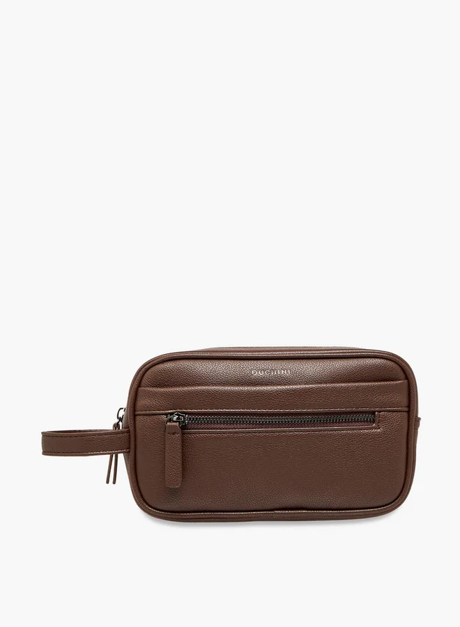 DUCHINI Solid Pouch with Zip Closure and Wrist Loop