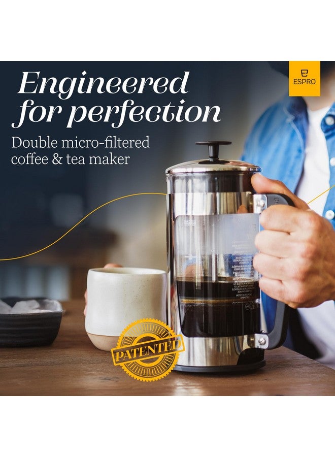 Espro ESPRO - P5 18 ounce French Press Coffee Maker - Double Micro-Filtered Tea and Coffee Press, Grit-Free and Bitterness-Free Brews, Durable Stainless Steel Frame, (Polished Stainless Steel) - Image 3