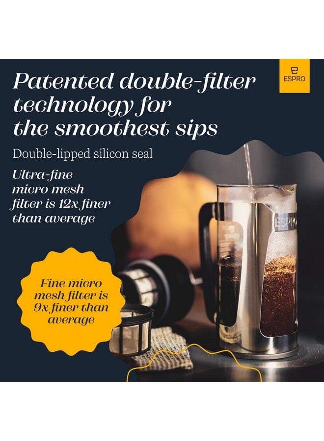 Espro ESPRO - P5 18 ounce French Press Coffee Maker - Double Micro-Filtered Tea and Coffee Press, Grit-Free and Bitterness-Free Brews, Durable Stainless Steel Frame, (Polished Stainless Steel) - Image 5
