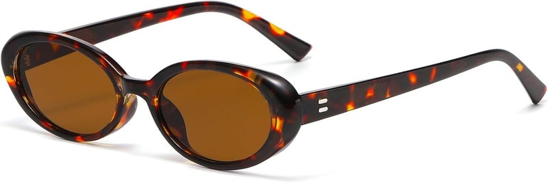 Breaksun Retro Oval Sunglasses for Women Men Fashion Small Oval Sunglasses 90s Vintage Shades - Image 1