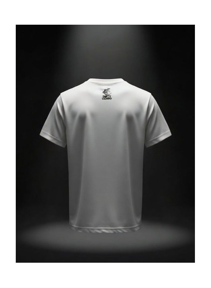 Dirty Lizard White printed t-shirt with Street wear image 100% cotton 55 - Image 2