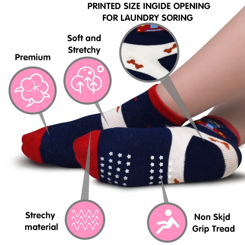 Tphon Non Slip Kids Toddler Socks with Grippers Baby 12 Pairs Anti Skid Socks for Boys Girls for 6-12 Months Children - Image 5