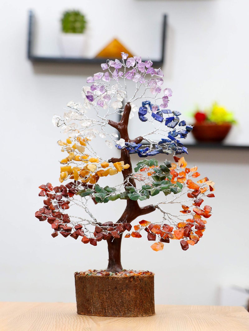 HindCraft Seven Chakra Feng Shui Tree | Home & Office Decor Gift | Spiritual Energy & Healing Crystal Tree for Living Room, Hall & Table Décor | Gift for Men & Women – Housewarming & Marriage Gifts - Image 5