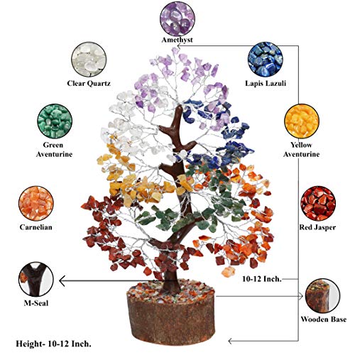 HindCraft Seven Chakra Feng Shui Tree | Home & Office Decor Gift | Spiritual Energy & Healing Crystal Tree for Living Room, Hall & Table Décor | Gift for Men & Women – Housewarming & Marriage Gifts - Image 3