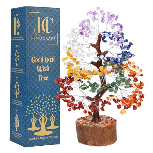 HindCraft Seven Chakra Feng Shui Tree | Home & Office Decor Gift | Spiritual Energy & Healing Crystal Tree for Living Room, Hall & Table Décor | Gift for Men & Women – Housewarming & Marriage Gifts - Image 1