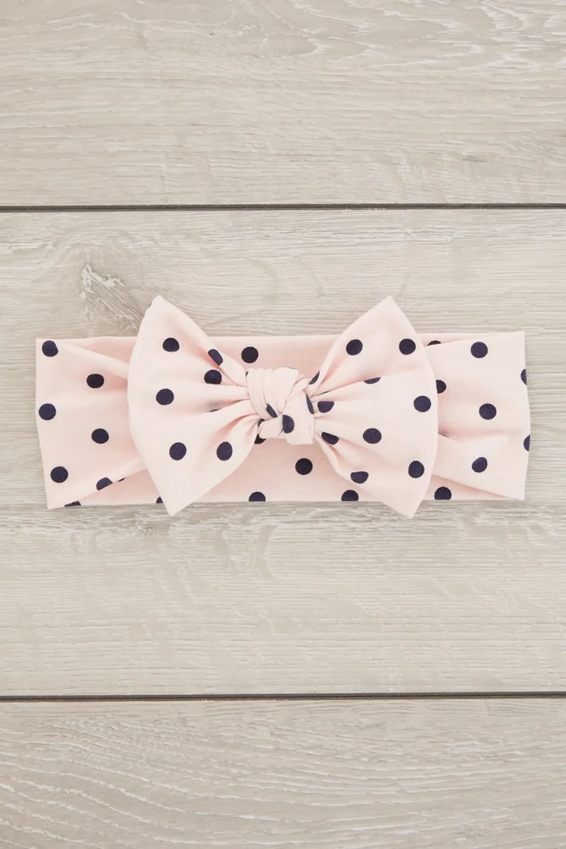 Babygiz Powder Black Polka Dot Handmade Soft Bow Tied Natural Cotton Combed Cotton Baby Kids Girls Bandana Best Of Series