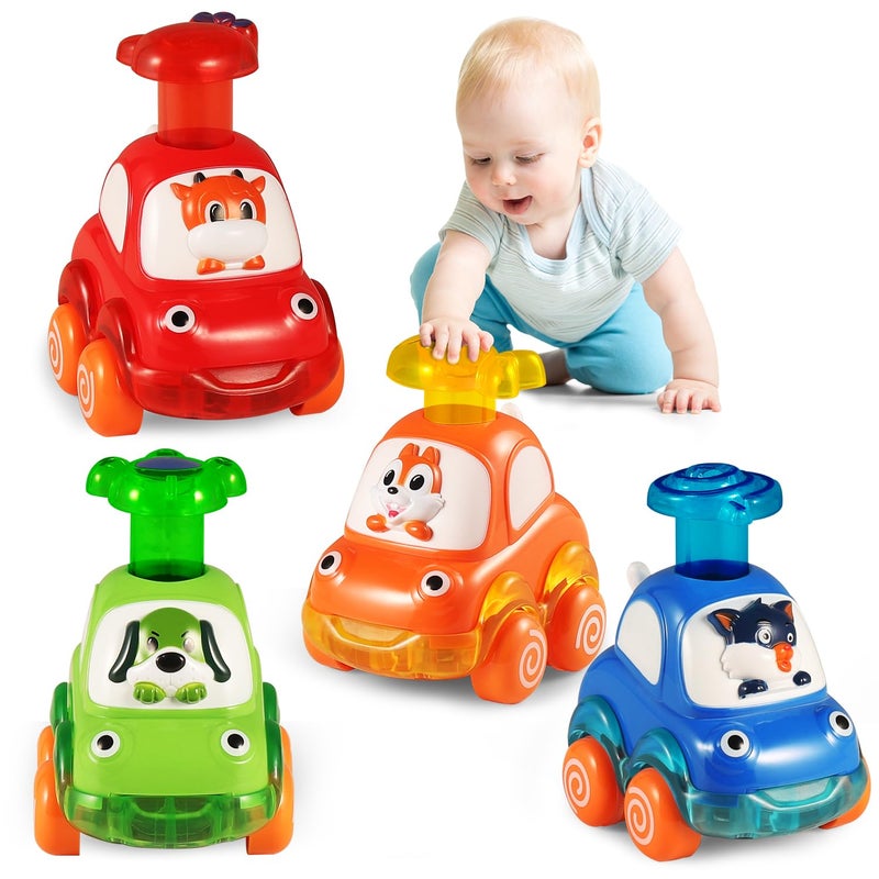 ALASOU 4 PCS Animal Car Toys for 1 Year Old Boy GirlBaby Toys 1 Year Old Boy Gifts for Toddlers 13Vehicle Toy Set for Toddler Toys 121st Birthday Gift for Infant 12 18 Months - Image 2