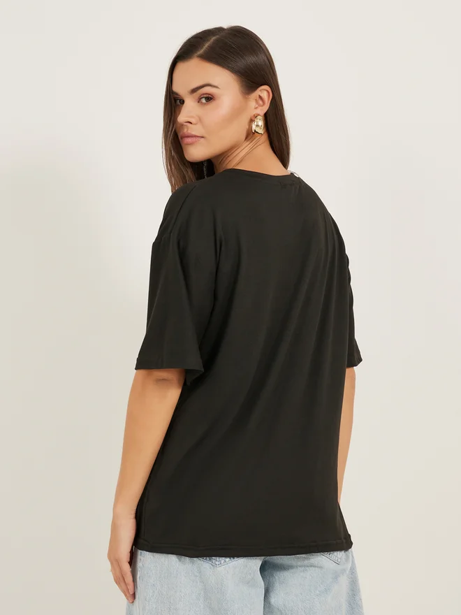 Styli Styli Oversized Graphic Print Short Sleeve T-Shirt