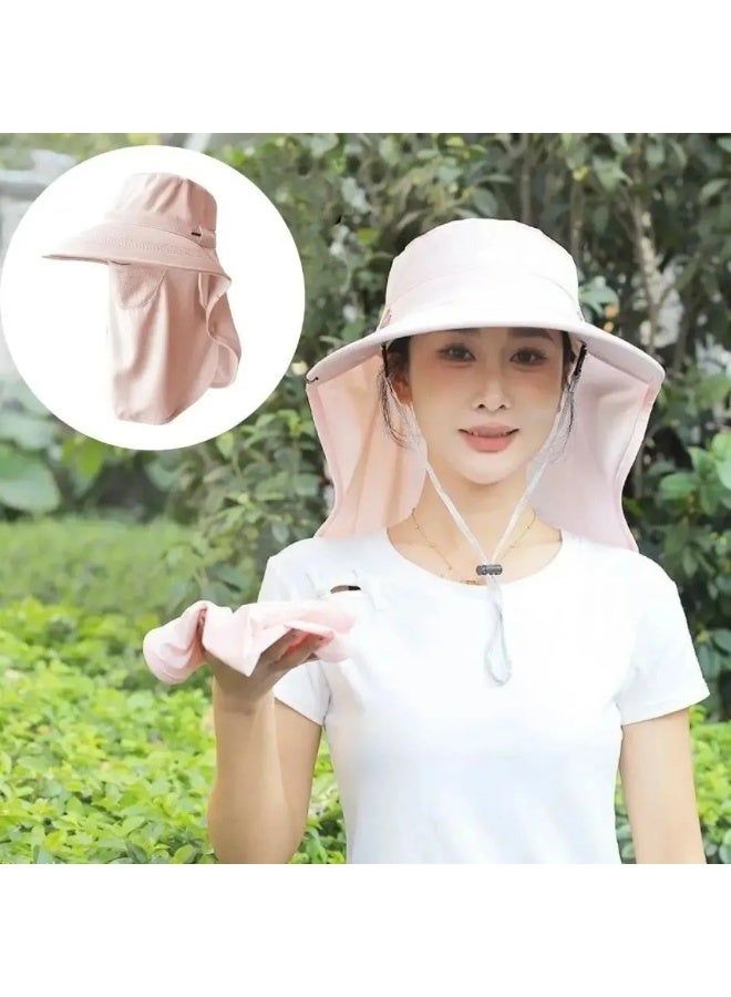 Women's UV Protection Sun Hat with Face Cover & Neck Flap, Breathable Wide Brim Cap for Outdoor Activities - Image 5