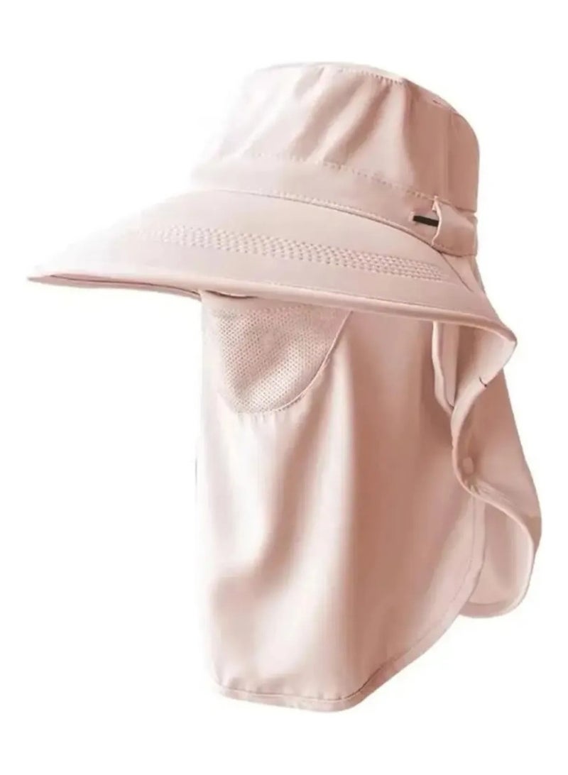 Women's UV Protection Sun Hat with Face Cover & Neck Flap, Breathable Wide Brim Cap for Outdoor Activities - Image 3