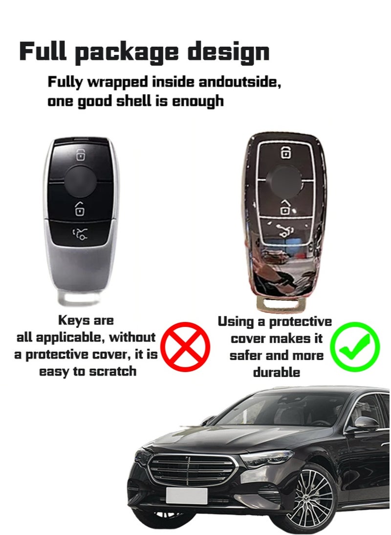 BENZ Transparent Gradient Key Cover for New Mercedes-Benz, Full Anti-Drop Protective Case with Ring Buckle - Image 3