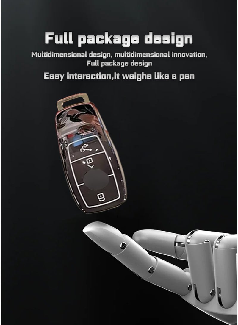 BENZ Transparent Gradient Key Cover for New Mercedes-Benz, Full Anti-Drop Protective Case with Ring Buckle - Image 4