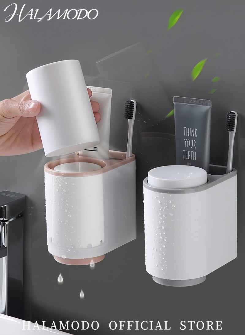 هالامودو حامل فرشاة أسنان مثبت على الحائط أزرق/أبيض 15 × 8.50 × 13 سم - Image 3