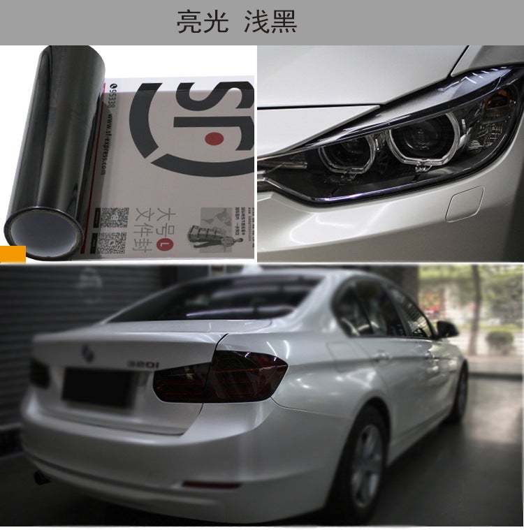 Generic A generation of PVC light black dark matte headlight taillight film car protective film scratch-resistant motorcycle color change film Light light black PVC 