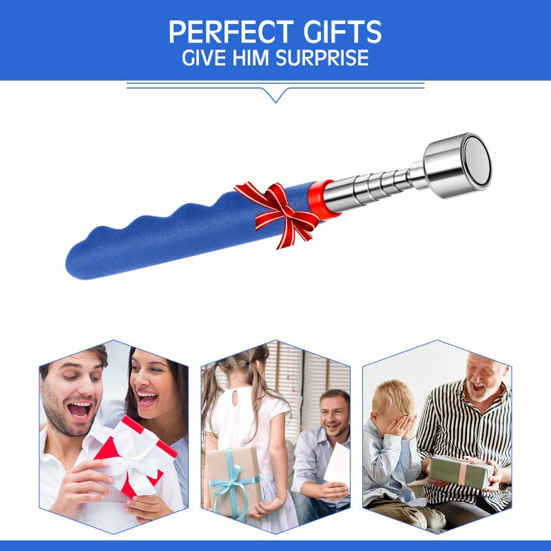 Patelai Telescoping Magnetic Pickup Tool 20 Lbs Magnet Extension Tool Telescoping 30 Inch Extendable Stick Gadget for Men Suitable for Birthday Father's Day Christmas(Blue,1 Piece) - Image 5