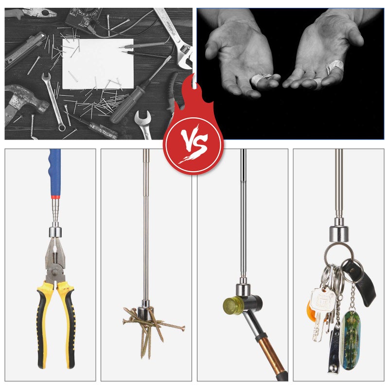 Patelai Telescoping Magnetic Pickup Tool 20 Lbs Magnet Extension Tool Telescoping 30 Inch Extendable Stick Gadget for Men Suitable for Birthday Father's Day Christmas(Blue,1 Piece) - Image 4