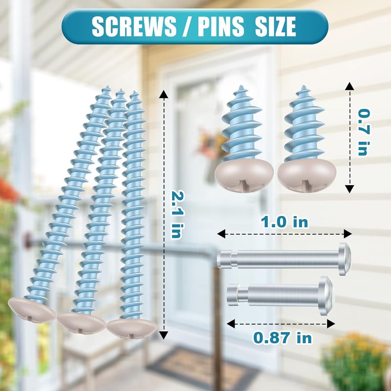 Dreyoo Storm Door Closer Kit Compatible with Andersen/Emco/Larson/40201/Pella, Screen Door Closer Replacement Parts with Brackets, Mounting Screws and Pins (Beige) - Image 5