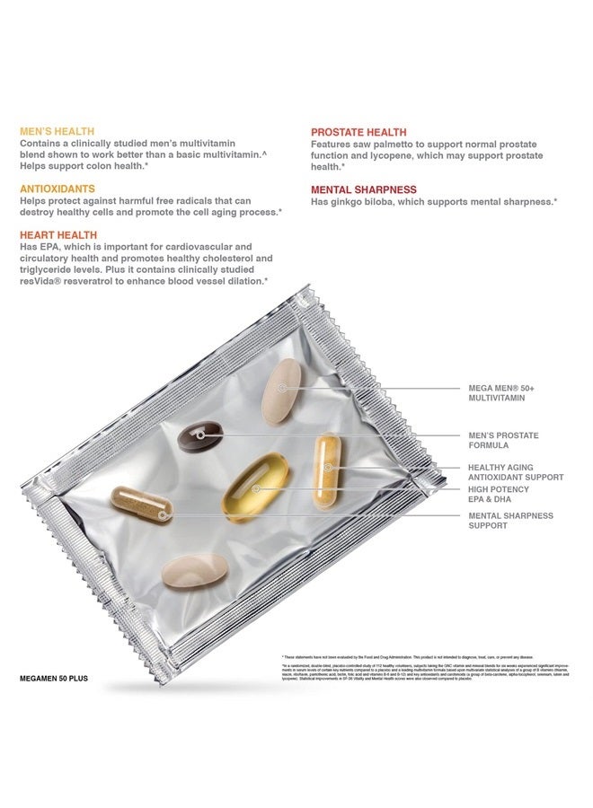 GNC Mega Men 50 Plus Vitapak | Antioxidants, Heart Health, Prostate Health, and Mental Sharpness | 30 Count - Image 4