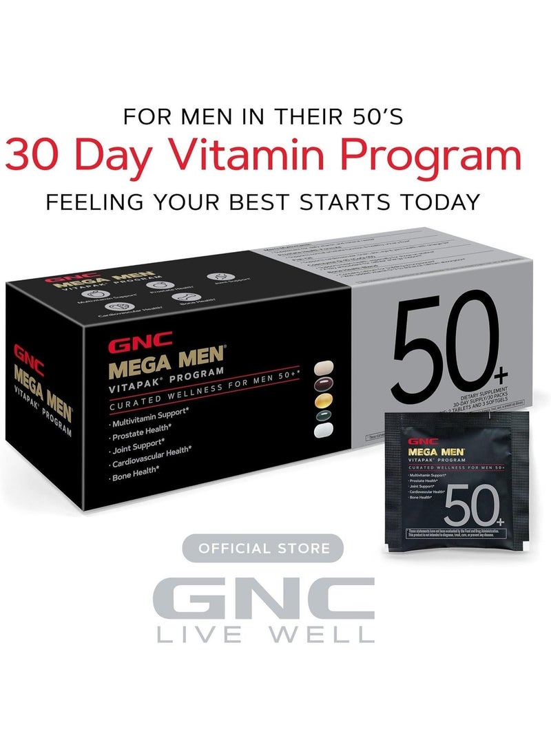 GNC ميغا مين 50 بلس فيتاباك | مضادات الأكسدة، صحة القلب، صحة البروستاتا، والذكاء العقلي | 30 حبة - Image 3