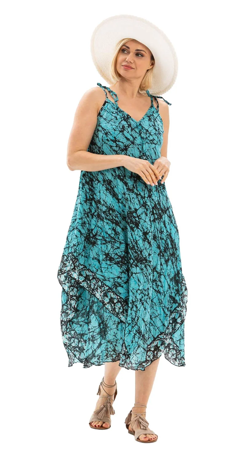 Eliş Şile Bezi Tie Strap Midi Dress