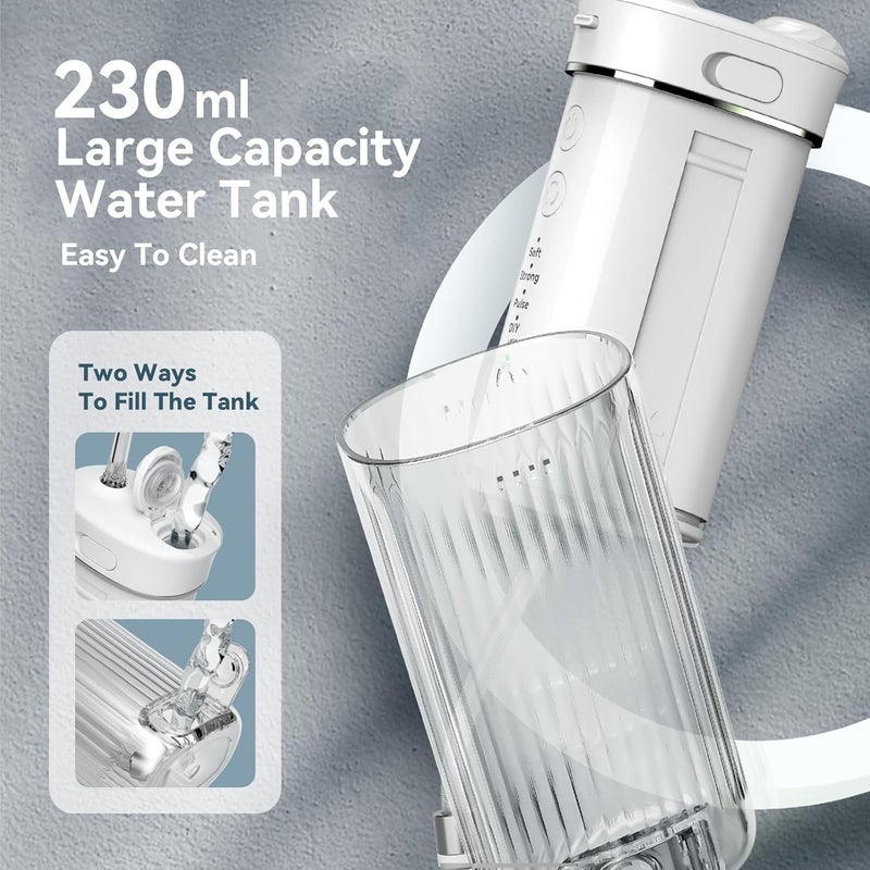 JTF Portable Mini Water Dental Flosser for Teeth Cleaning Travel Oral Irrigator with Telescopic Water Tank,4 Modes IPX7 Waterproof Design - Perfect for Braces, Bridges, and Home & Travel Dental Care - Image 4