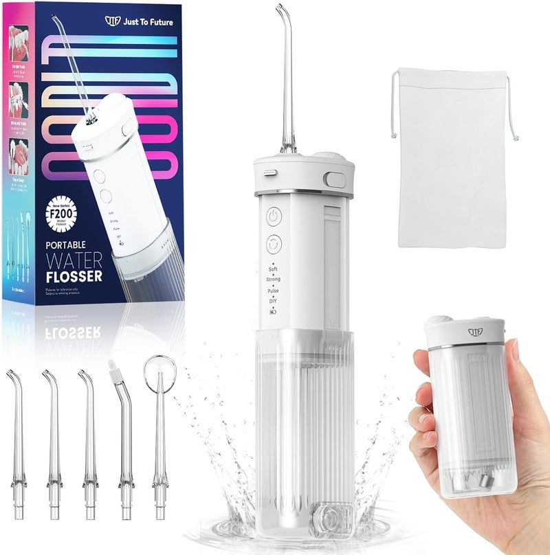 JTF Portable Mini Water Dental Flosser for Teeth Cleaning Travel Oral Irrigator with Telescopic Water Tank,4 Modes IPX7 Waterproof Design - Perfect for Braces, Bridges, and Home & Travel Dental Care - Image 1