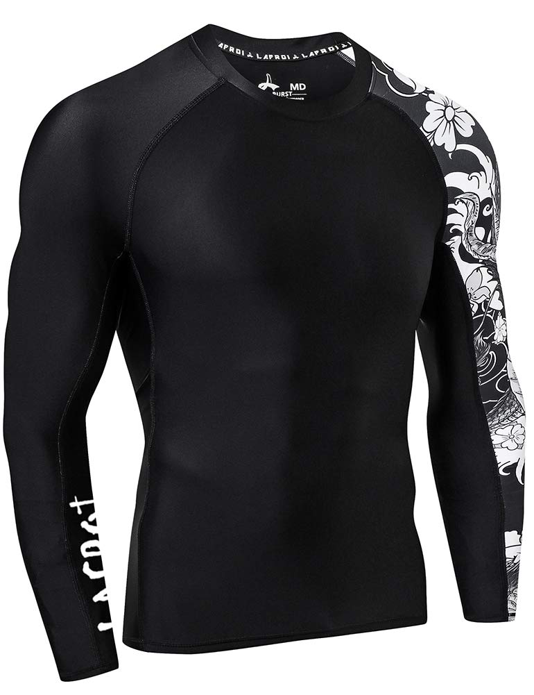 LAFROI Men's Long Sleeve UPF 50+ Baselayer Skins Performance Fit Compression Rash Guard-CLYYB Asym Dragon Size SM - Image 3