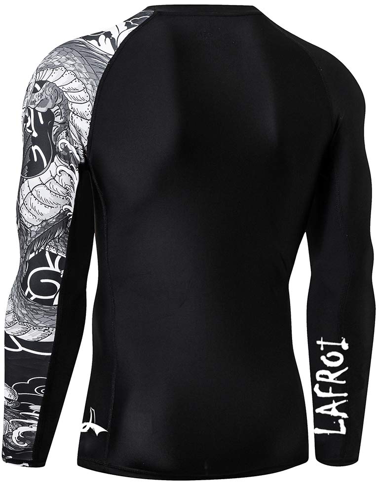 LAFROI Men's Long Sleeve UPF 50+ Baselayer Skins Performance Fit Compression Rash Guard-CLYYB Asym Dragon Size SM - Image 4