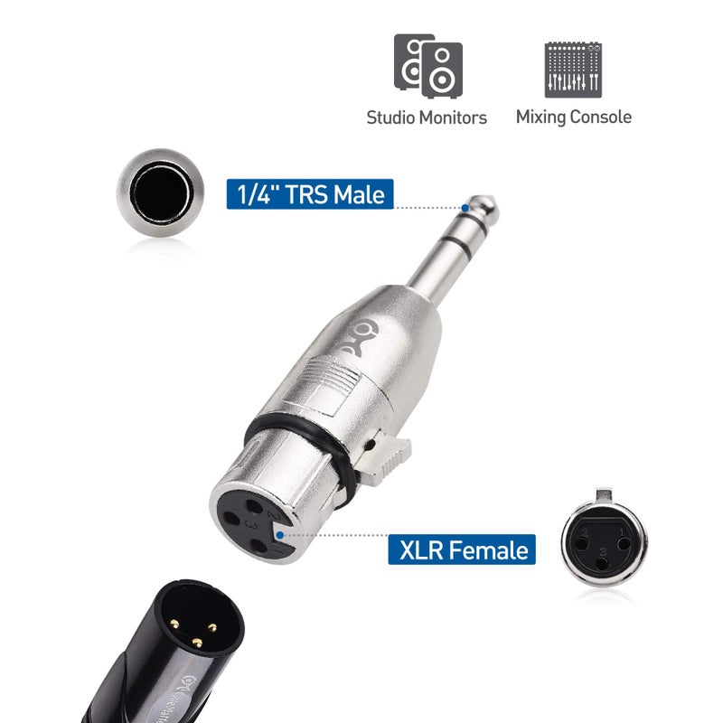 Cable Matters 2-Pack 6.35mm 1/4 Inch TRS to XLR Adapter - Male to Female - Image 5