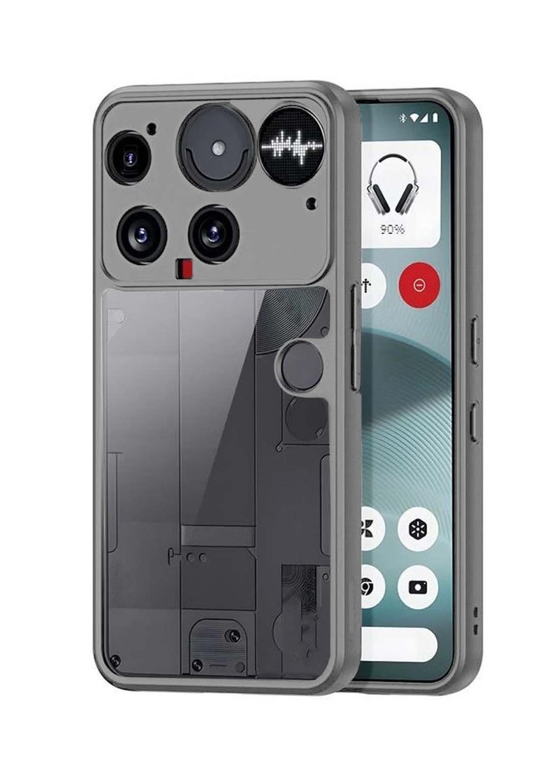 Wtech Nothing Phone (3) 5G 2025 Hybrid TPU Silicone with Raised Camera Slim Armour Case Cover (MCAPSA) - Clear/Grey - Image 1