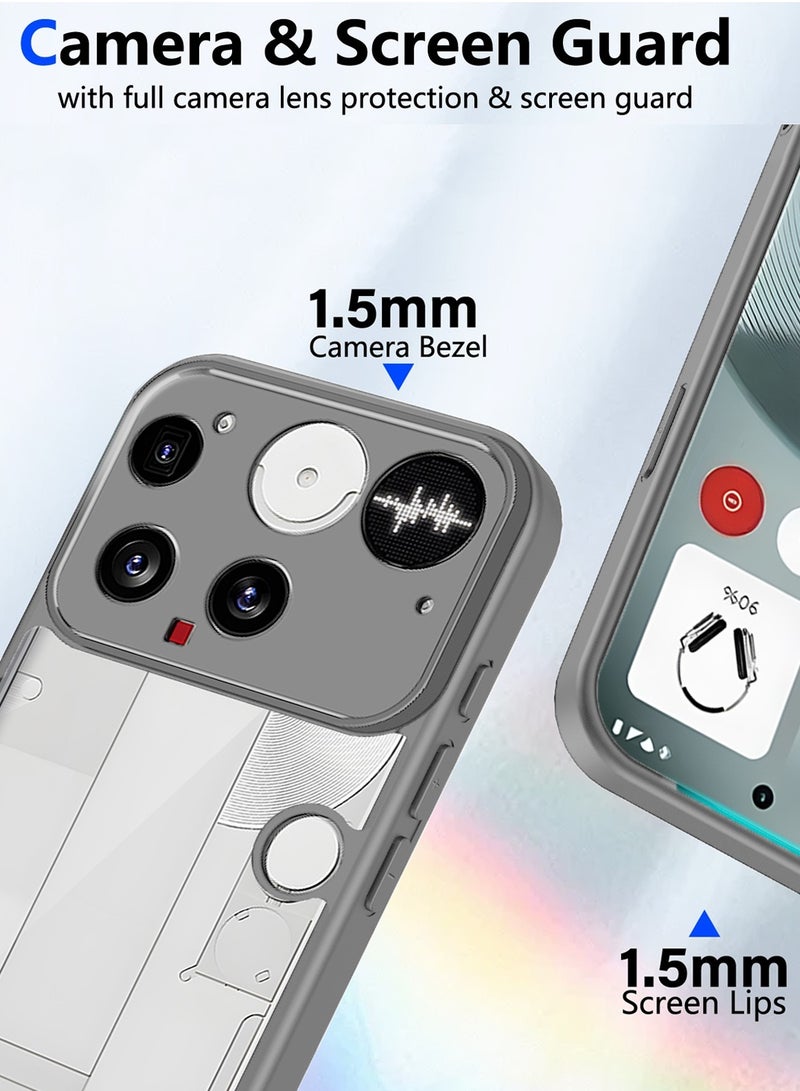 Wtech Nothing Phone (3) 5G 2025 Hybrid TPU Silicone with Raised Camera Slim Armour Case Cover (MCAPSA) - Clear/Grey - Image 2