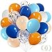 ANSOMO Blue and Orange Latex Balloons 12 Inch 60 Pcs Navy Dark Light Blue White Burnt Pastel Orange Confetti Wedding Party Decorations Birthday Bridal Baby Shower Dcor Supplies Kids Boys Girls - Image 3