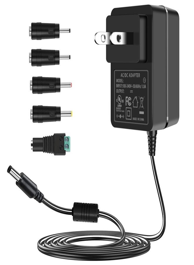 TKDY 24V 1.5A DC Power Supply Cord, fit for DC24V 1.5A 1A 0.5A LED Light Strip, 24 Volt Light Diffuser, 24 V Speakers and More, 100-240V 50/60hz 36W Power Adapter with 5 Tips (Not for Charging). - Image 1
