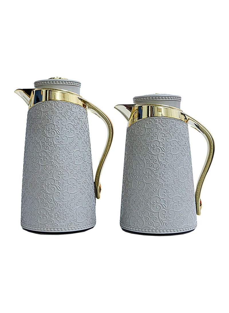 السيف  طقم ترامس حسناء للشاي والقهوة من السيف رمادي /ذهبي - Image 1