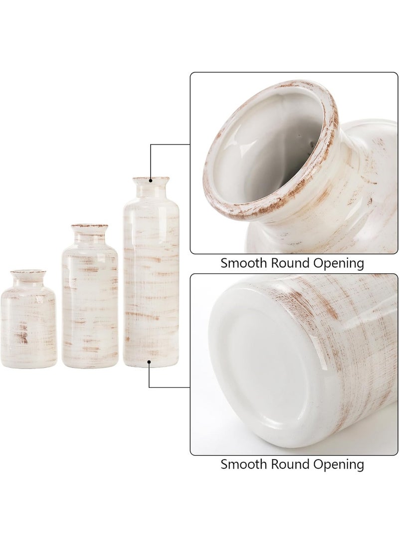 Bukela Ceramic Vase Set of 3, Rustic Ceramic Flower Vase for Home Decor, Boho Decorative vase for Room, Centerpiece,Table, Shelf, Mantel and Entryway Decor - Image 3
