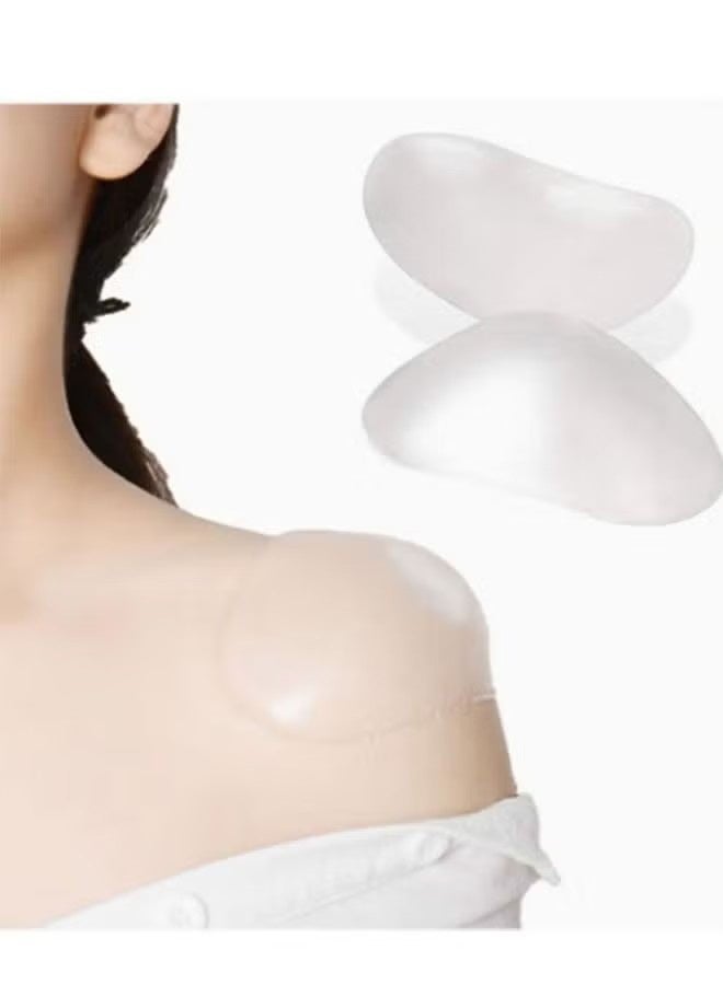 واي جيه 1 وسائد الكتف المزدوجة، وسائد الكتف اللينة غير المنزلقة ذاتية اللصق من السيليكون غير المرئية، وسائد الكتف ذات المظهر الأيمن لبذلة الرجال النسائية، وسائد الكتف ذات السترة الواقية (شفاف) - Image 1