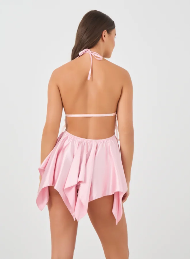 Take Two Take Two Butterfly Detail Front Satin Babydoll with Open Front  Robe