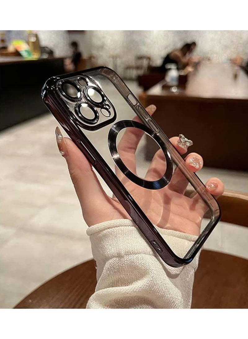 Rock Pow Magnetic Clear for iPhone 14 Pro Max Case with Full Camera Lens Protection Perfect Match for MagSafe Shock Proof Drop Protection Slim Luxury for Women Girls Men 6.7 inch  - Image 3