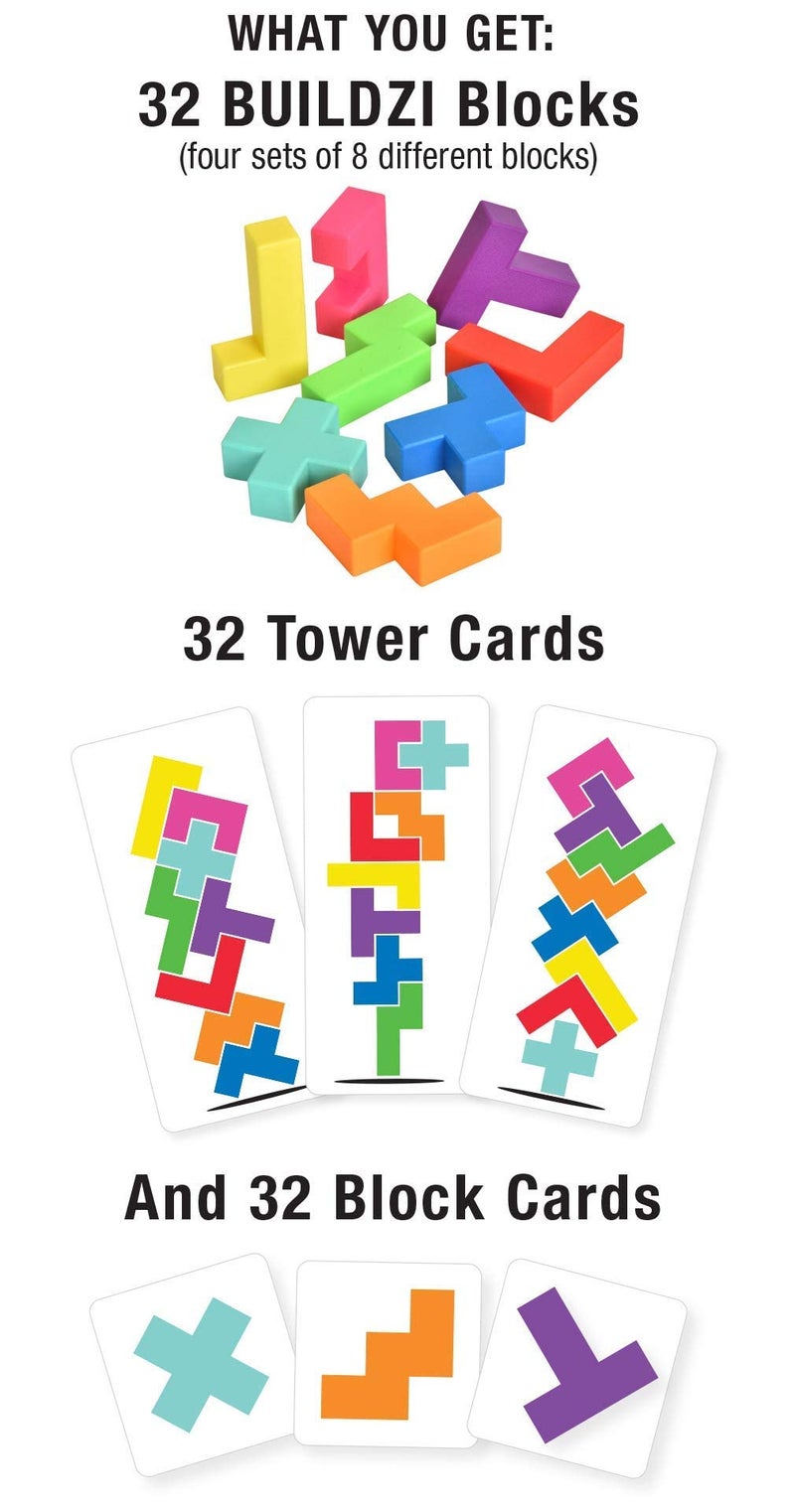Tenzi BUILDZI by TENZI - The Fast Stacking Building Block Game for The Whole Family - 2 to 4 Players Ages 6 to 96 - Plus Fun Party Games for up to 8 Players - Image 5