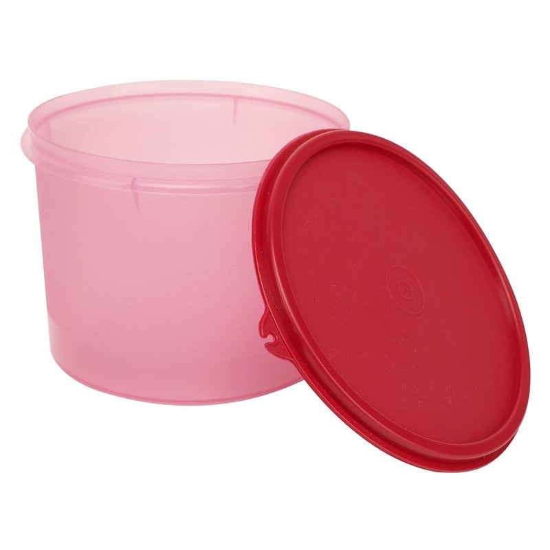 Cutting EDGE Jumbo Round Modular Airtight Container for PulsesFlour Rice Grocery Snacks Spices Stackable BPA Free Food Grade Leak Proof Durable 22 L Pink Set of 1 - Image 1