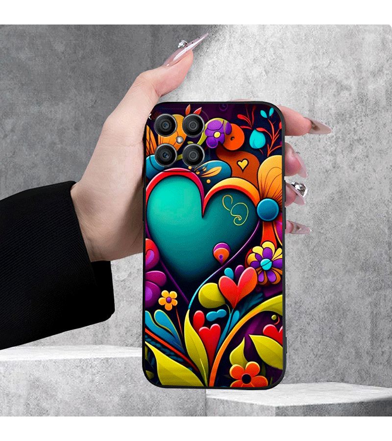 Phone Case Creative Heart Design For Honor X5 X6 X7 X7a X7b X7c X8 X8a X8b X9 X9b X9c X9a Mixed Color 1 Dirt Resistant Shockproof Soft Shell For Magic6 Lite 9 Lite - Image 1