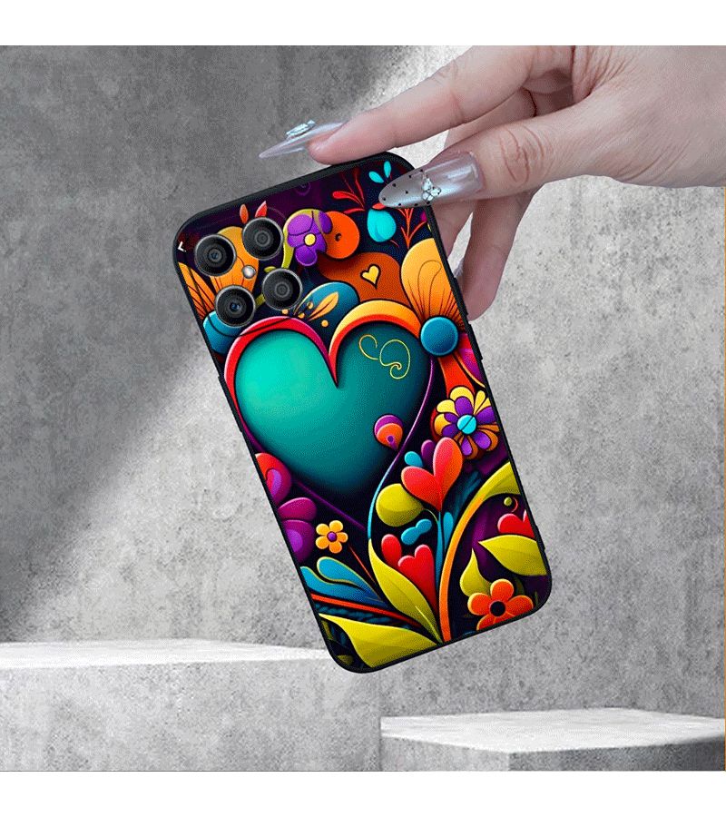 Phone Case Creative Heart Design For Honor X5 X6 X7 X7a X7b X7c X8 X8a X8b X9 X9b X9c X9a Mixed Color 1 Dirt Resistant Shockproof Soft Shell For Magic6 Lite 9 Lite - Image 2
