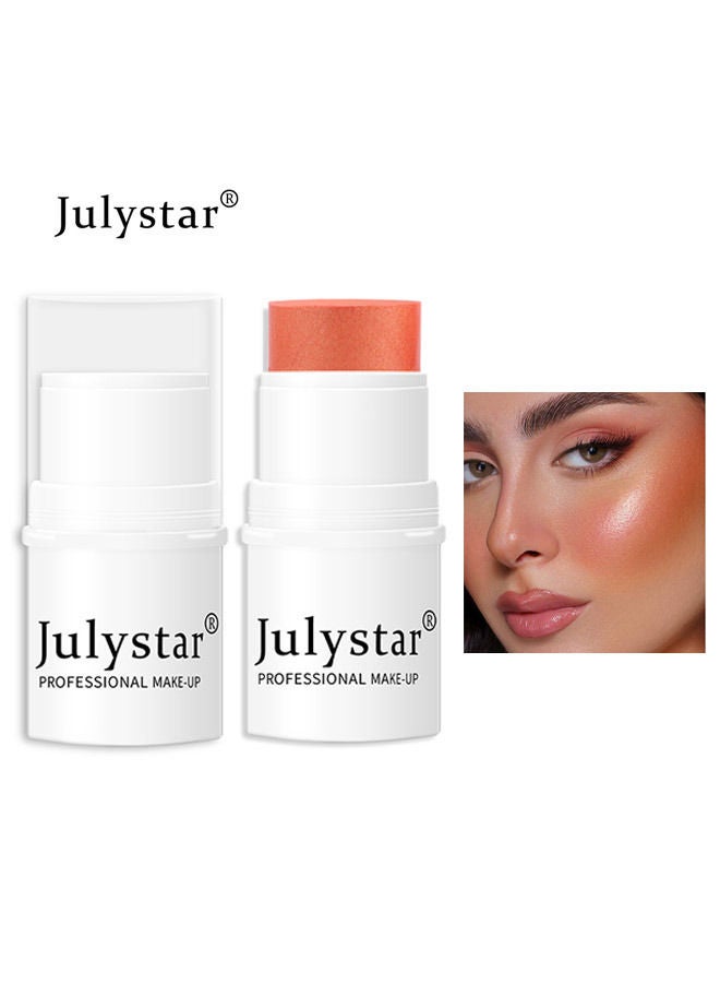 Julystar Blush Stick Blush Makeup Wand, Cream Blush For Cheeks Tint,Long-Wearing,Natural-Looking Face Foundation Blush Makeup for Daily Wear 3D Wonder Stick, Orange - Image 1