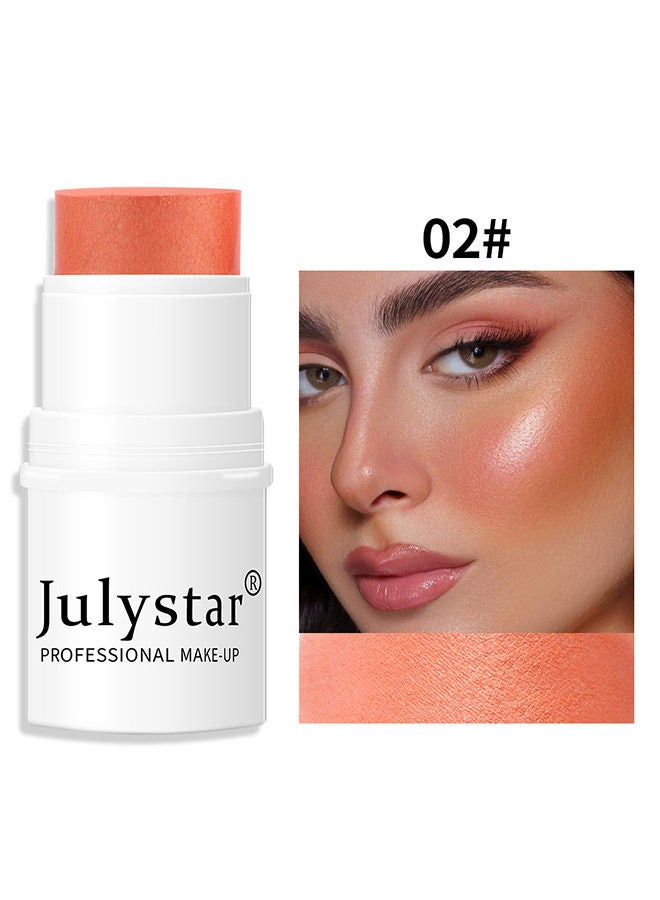 Julystar Blush Stick Blush Makeup Wand, Cream Blush For Cheeks Tint,Long-Wearing,Natural-Looking Face Foundation Blush Makeup for Daily Wear 3D Wonder Stick, Orange - Image 2